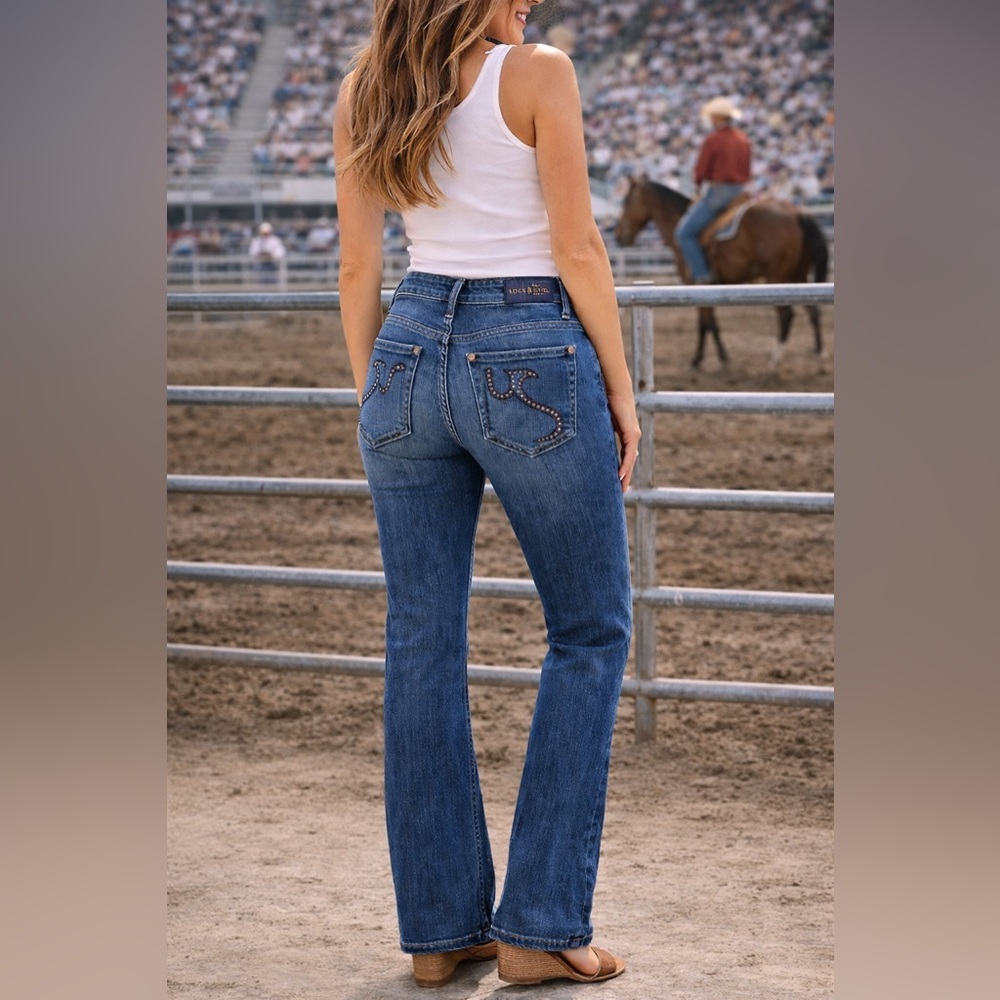 Rock & Republic Women's Medium Blue Flare Jeans